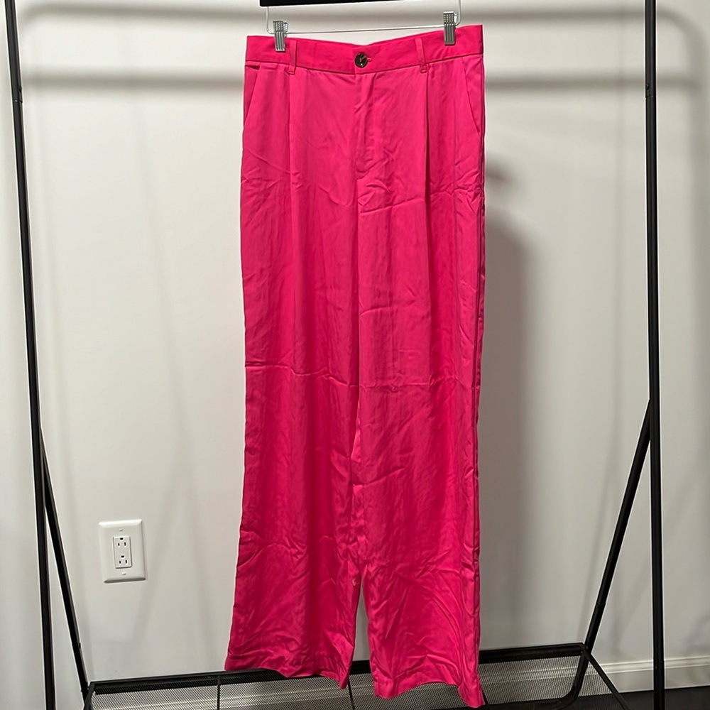 ZARA hot pink trouser pants, size S, new with tag.